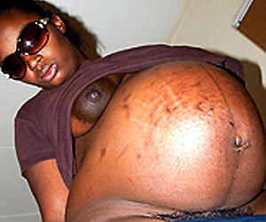 huge belly ebony pregnant chick is ready to drop